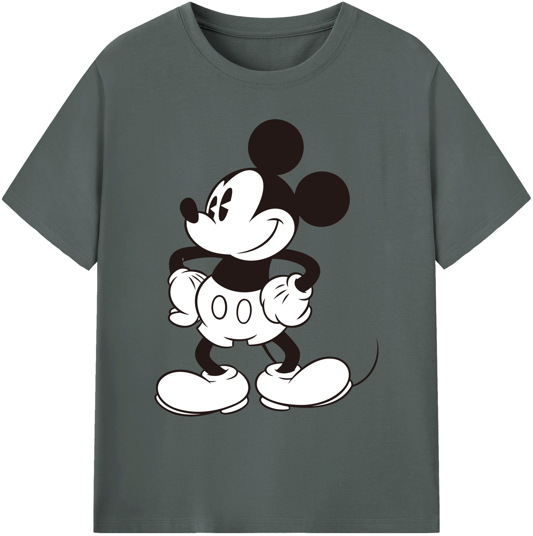 ミッキーマウス Mickey Mouse 綿100％ メンズ半袖Tシャツ｜肌触りやわらか＆通気性